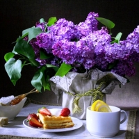 tea time and flowers of spring