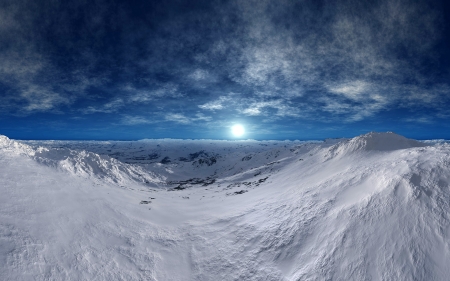 Frozen Moon - Mountain, Moon, Frozen, Ice