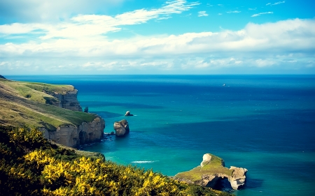 Island - nature, island, ocean, mountain