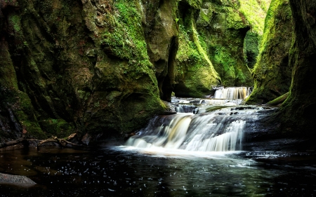 Finnich Gorge Waterfall, Scotland