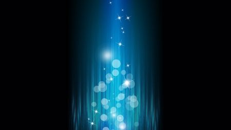 Blue Stars - abstract, black background, blue, stars, vector art