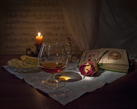 Under the light of the candle - beautiful, candle, still life, light