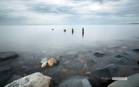 Cardigan bay - stone, ocean, beach, sky, landscape, photography, water, wallpaper, shore, coast, hd, abstract, clouds, rock, sea, scene