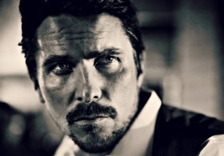 Christian Bale - white, christian bale, black, actor, man