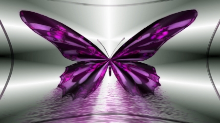 Purple butterfly - purple, butterfly, abstract, art