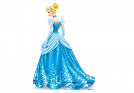 Cinderella - woman, princess, movie, girl, cinderella, blue, anime, disney, dress, blonde