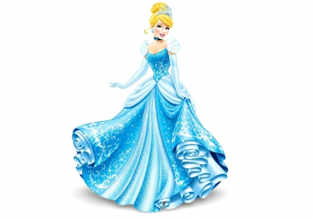 Cinderella - woman, princess, girl, movie, blue, cinderella, disney, dress, blonde