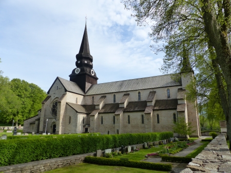 Abbey-Church - sky, graveyard, trees, church, green, spring