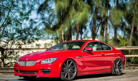 BMW-650 I - custom wheels, beamer, red, sports car