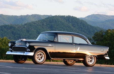 1955-Chevrolet-Bel-Air - 1955, GM, Black, Classic