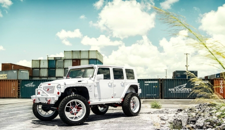 2010 Jeep Wrangler Unlimited - Custom Wheels, 2010, White, Lift