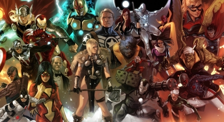 Avengers - valkyrie, antman, thor, captain america, ironman