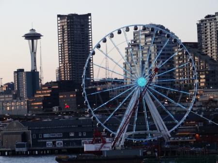 Seattle Waterfront - tower, water, seattle, ocean, space needle