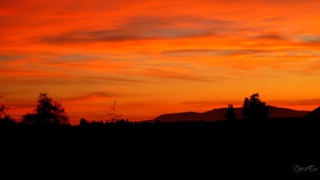 October Sunset - widescreen, sunset, washington