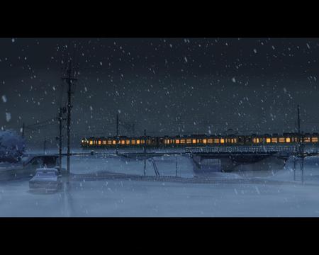 train - anime, wallpaper, 5 centimeters per second, other