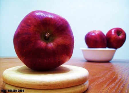 An Apple Set Apart - coasters, bowl, table, still life, apple