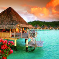 Sunset overwater bungalow 