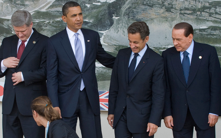 Different worldviews... - italy, sarkozy, funny, berlusconi, president obama, bling bling, france, barack obama, usa, president, politique skz, obama