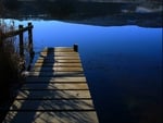 pier in blue