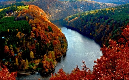 autumn river - autumn, river