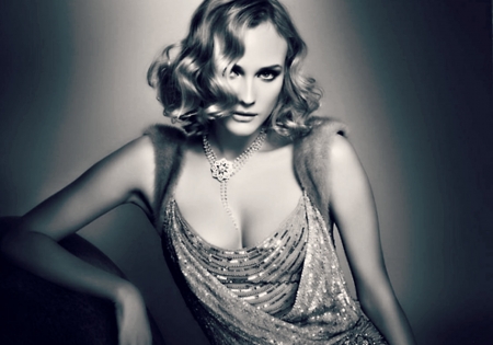 Diane Kruger - woman, diane kruger, actress, girl, black, white, vintage, retro, blonde