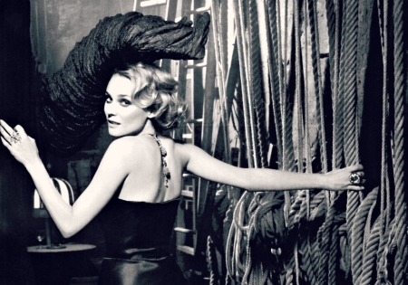 Diane Kruger - woman, diane kruger, actress, girl, black, white, vintage, retro, blonde