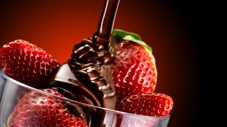 Sweet Strawberries - dessert, sweet, strawberries, chocolate