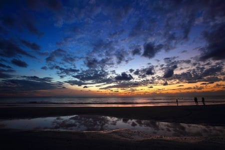 Beautiful Scenery - beach, sunset, sea, clouds