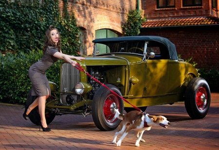 Ready To Go - Dog, Hotrod, Model, Leash