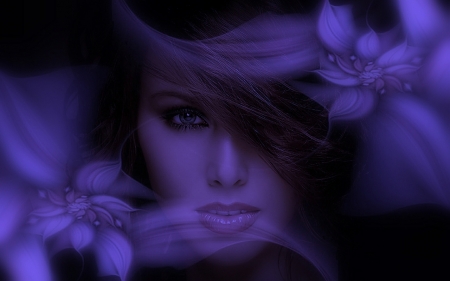 Purple Fantasy - purple, pretty, woman, beauty