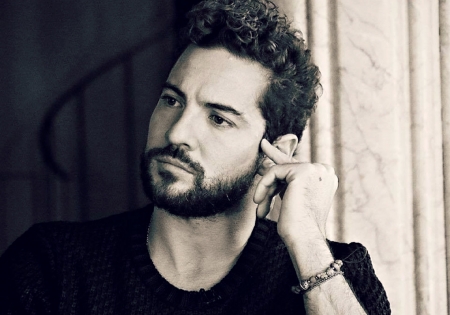 David Bisbal - music, black, white, singer, David Bisbal, man, artist