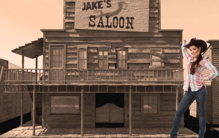 Jake's Saloon - women, fun, saloon, female, boots, hats, fashion, models, western, girls, cowgirls, style