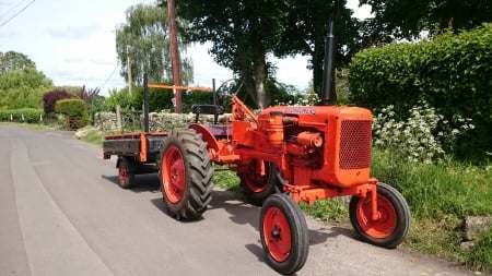 Orange Tractor - Orange, Tractor, Farming, Vintage