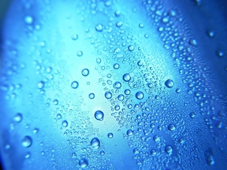 Water drops - water, blue, water drop, texture, glass