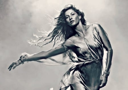 Gisele Bundchen - white, woman, gisele bundchen, girl, black, model