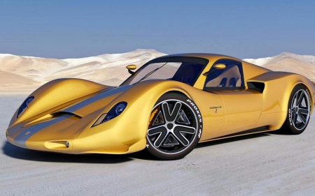 Porsche 906 Concept - 906, desert, porsche, concept, gold