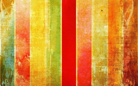 Colorful stripes - red, stripes, retro, vintage, orange, yellow, texture, abstract