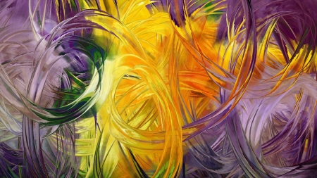 Art on glass - abstract, yellow, pink, colorful, purple, green, texture, art, glass