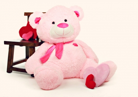 Happy Children's Day! - heart, day, toy, mother, valentine, child, white, chair, pink, teddy bear