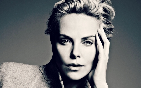 Charlize Theron - white, woman, actress, girl, charlize theron, black