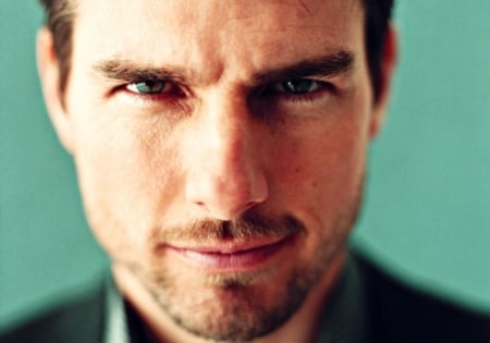 Tom Cruise - face, tom cruise, close-up, actor, man, green