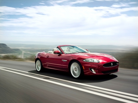 jaguar xkr - red, british, road, jaguar