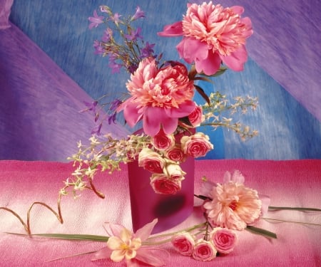 Beautiful bouquet - Peonies - nature, peonies, folwer, pretty, bouquet, flowers, still life, vase