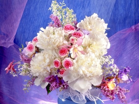 Peonies - a bouquet - nature, peonies, bouquet, flowers