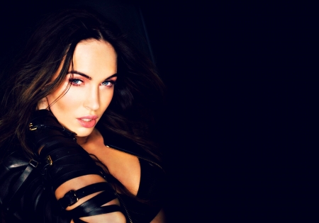 Megan Fox - woman, actress, girl, megan fox, black