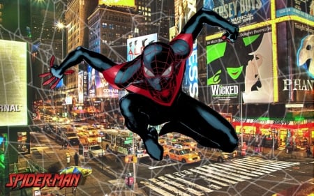 Spider-Man - new york, superhero, spiderman, miles morales, marvel