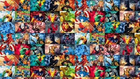 super hero collage - hulk, ironman, hero, super