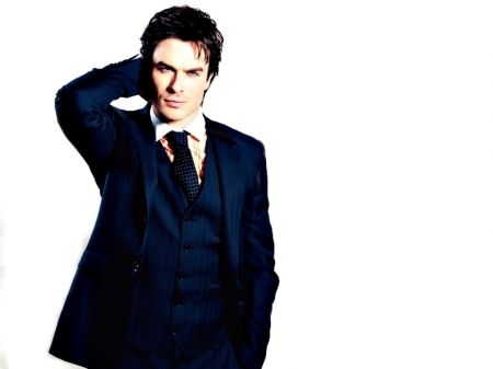 Ian Somerhalder - actor, white, costume, blue, Ian Somerhalder, man