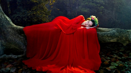 Asleep in Eden - eastern, women, fantasy, forest