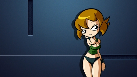 Patricia Wagon Gym Outfit - cute, mighty switch force 2, patty wagon, cyborg, mighty switch force, wii u, nintendo 3ds, underwere, patricia wagon, video games, 3ds, woman, nintendo